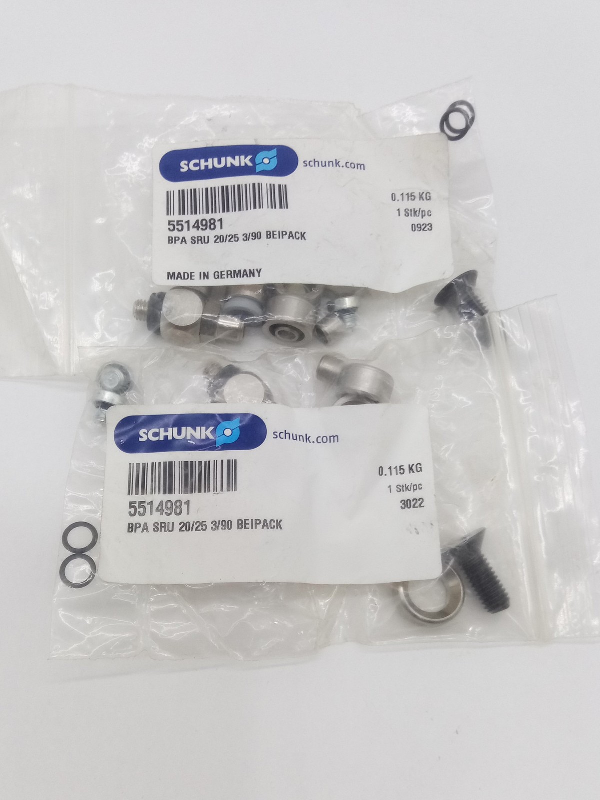 Schunk 5514981 Accessory Hardware Kit for Swivel Units — Lot of 2