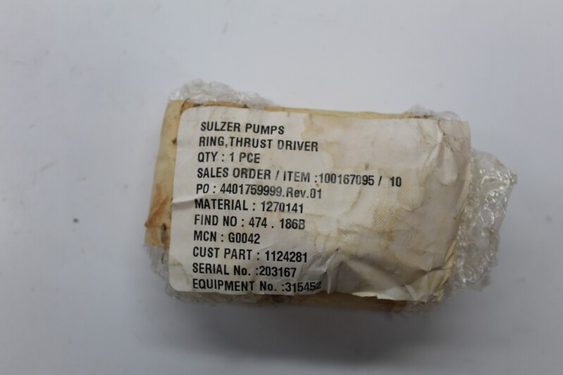 SULZER PUMPS 1270141 1124281 THRUST DRIVER RING NSMP