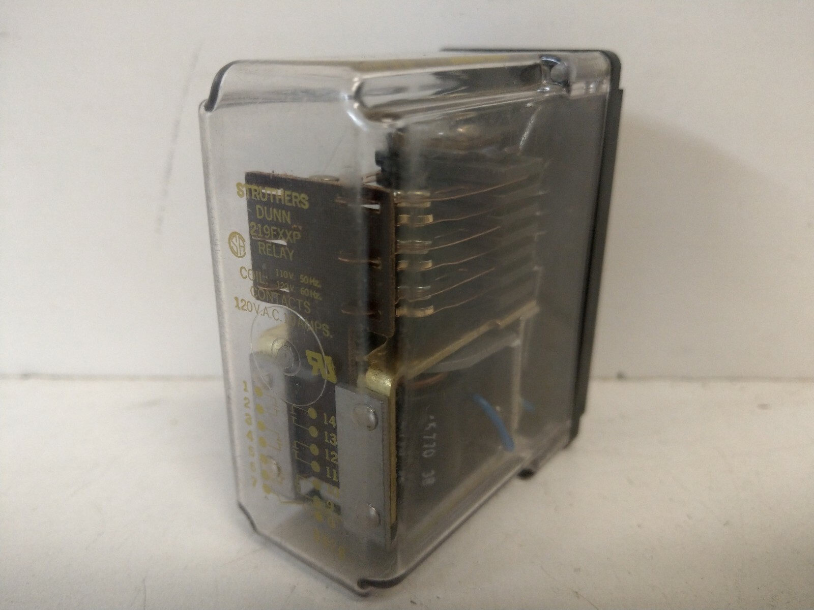 GUARANTEED! STRUTHERS DUNN 120V 10A CONTROL RELAY 219FXXP