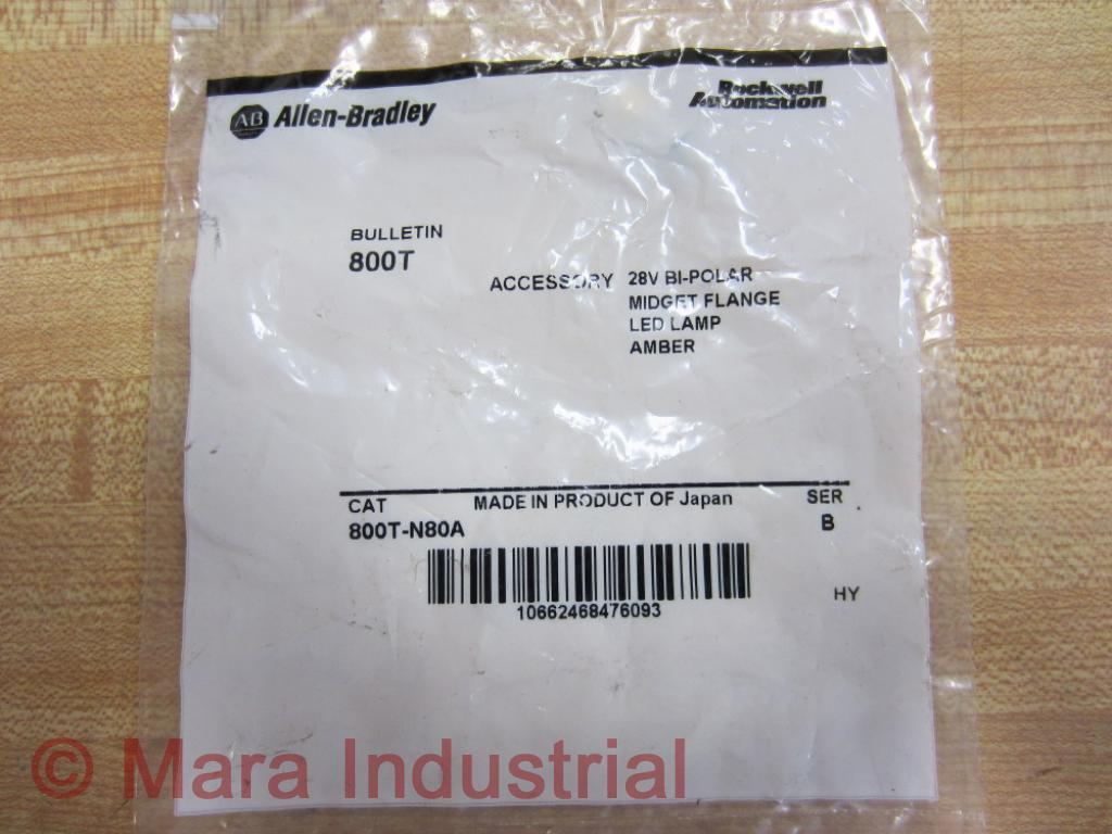 Allen Bradley 800T-N80A LED Lamp Amber 800TN80A (Pack of 2)