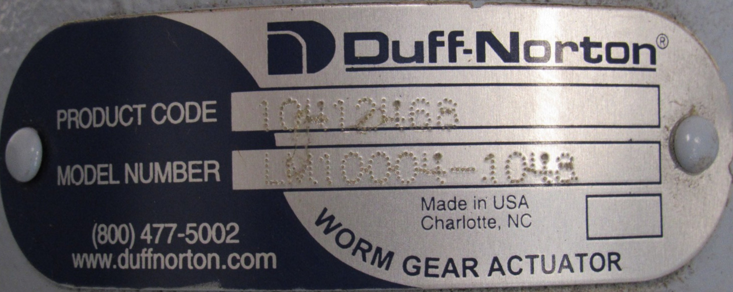 NEW DUFF NORTON LM10004-1048 WORM SCREW ACTUATOR 5 TON LM100041048 B6000A10