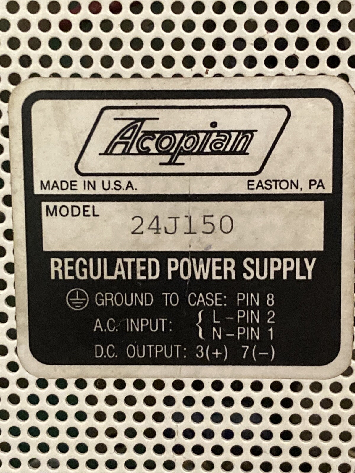 Acopian,24J150,Regulated Power Supply