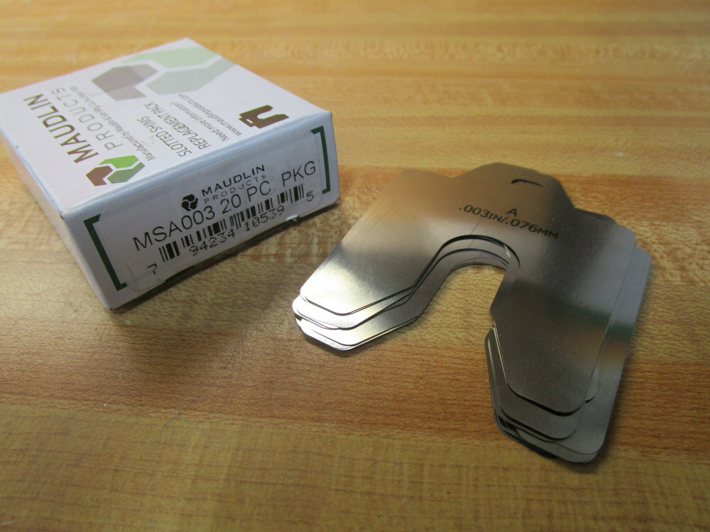 Maudlin Products MSA003 Slotted Shims .003IN/.076MM (Pack of 60)