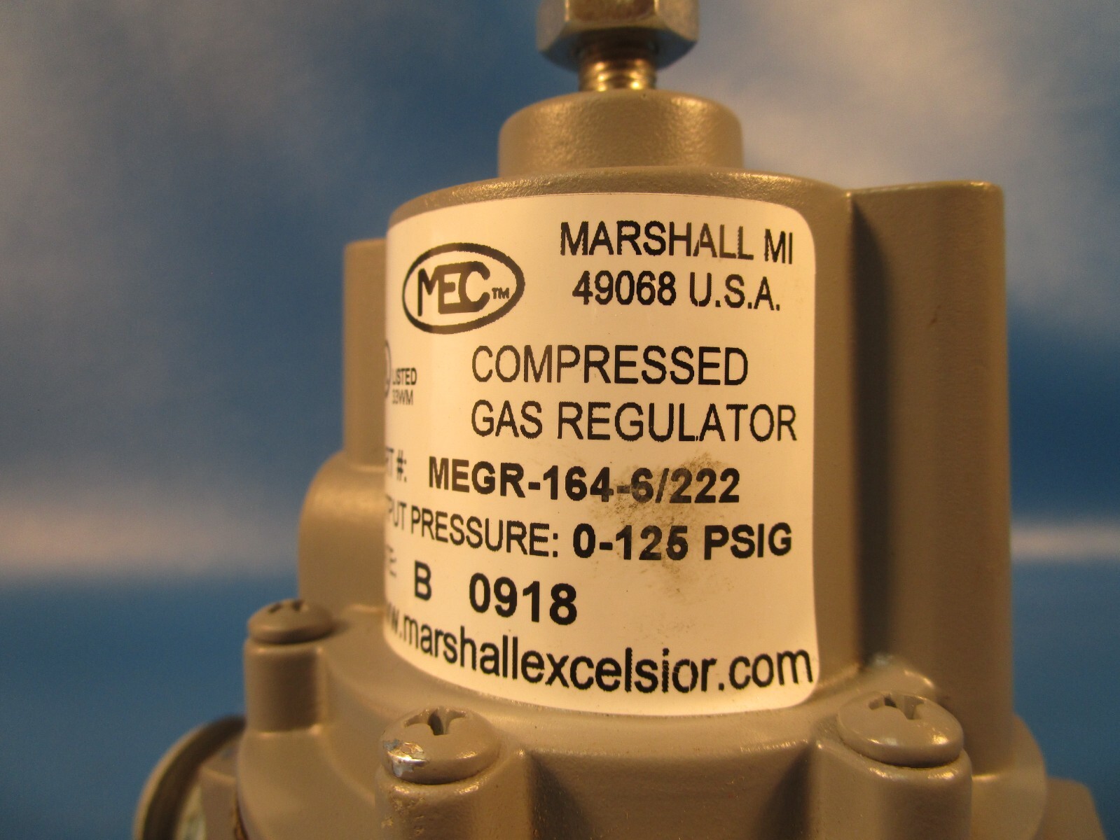 USED Marshall Excelsior MEGR-164-6/222, Compressed Gas Regulator (0-125PSIG)