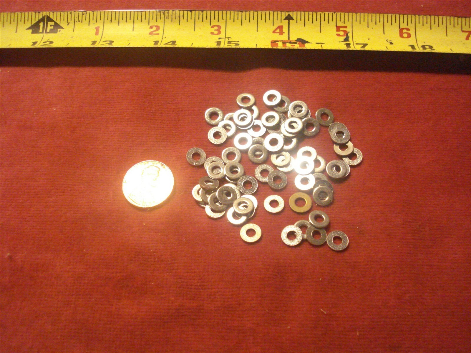(2656.) Flat Washers #4 – Steel – Zinc Plated – Lot of 100 pc