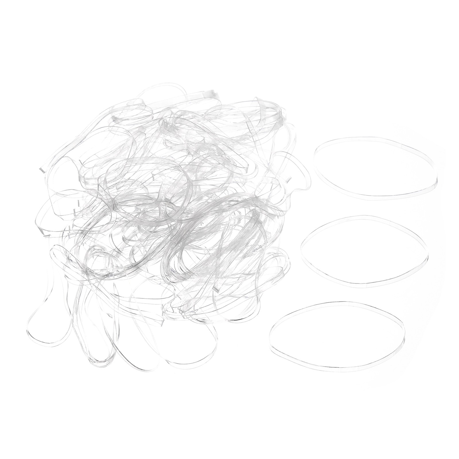 500Pcs Rubber Band Stretchable Elastic Band Clear 38mm x 3mm Hair Rubber Bands