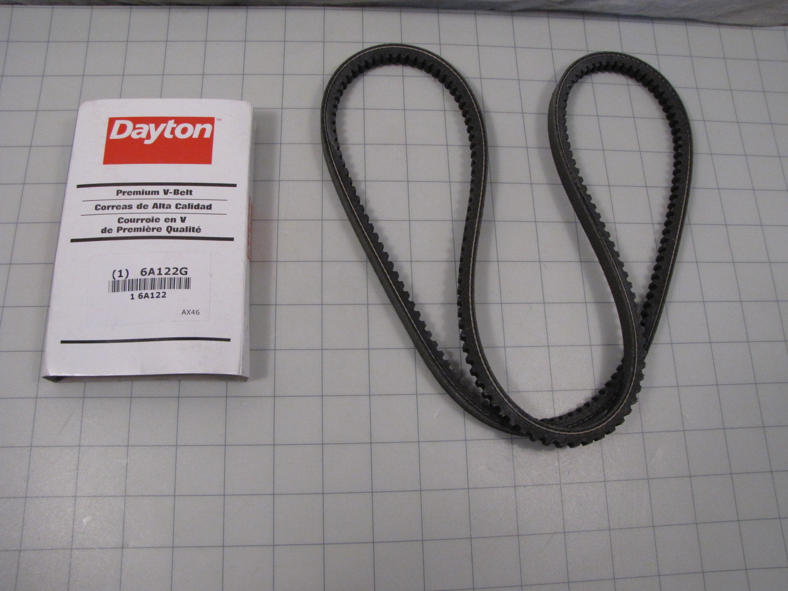 Dayton 6A122G AX46 Premium Cogged V-Belt 48″ Outside Length 1/2″ Top Width NEW