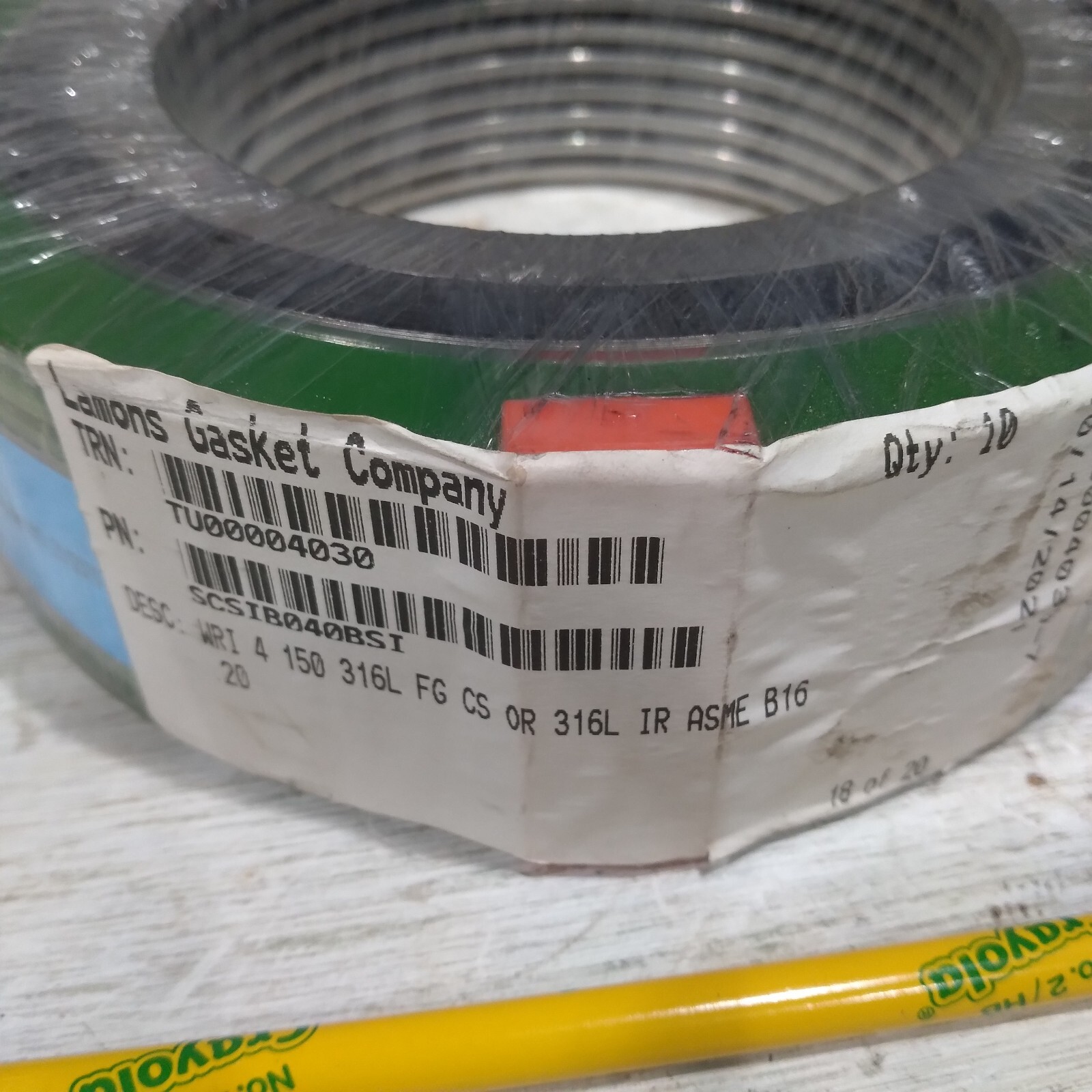 Lamons Gasket WRI 4 150 316L FG CS OR 316L IR ASME B16.20 Lot Of 10 Make Offer