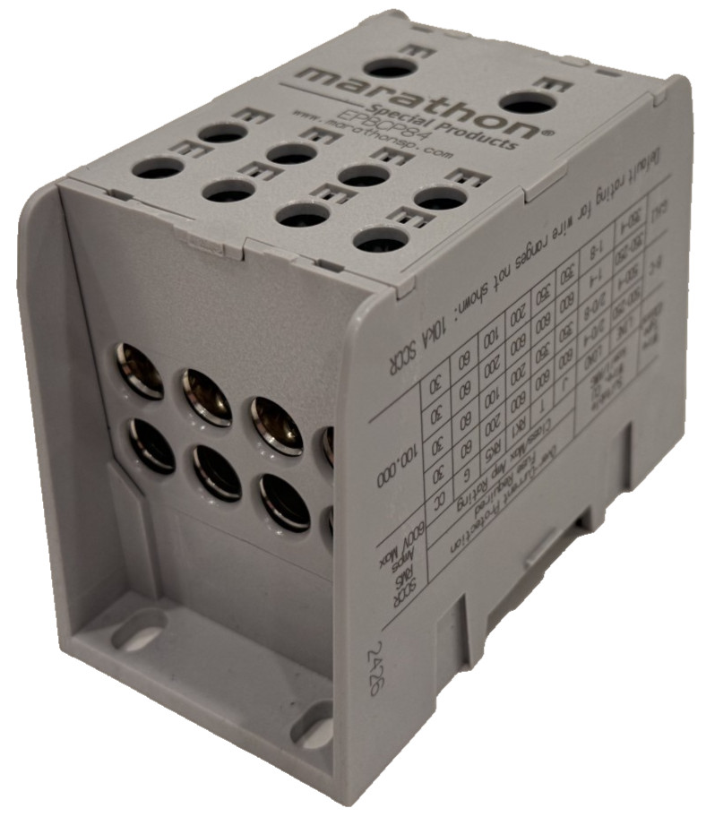 BOX OF 3 NEW MARATHON EPBCP84 POWER DISTRIBUTION BLOCKS THERMOPLASTIC INSULATOR