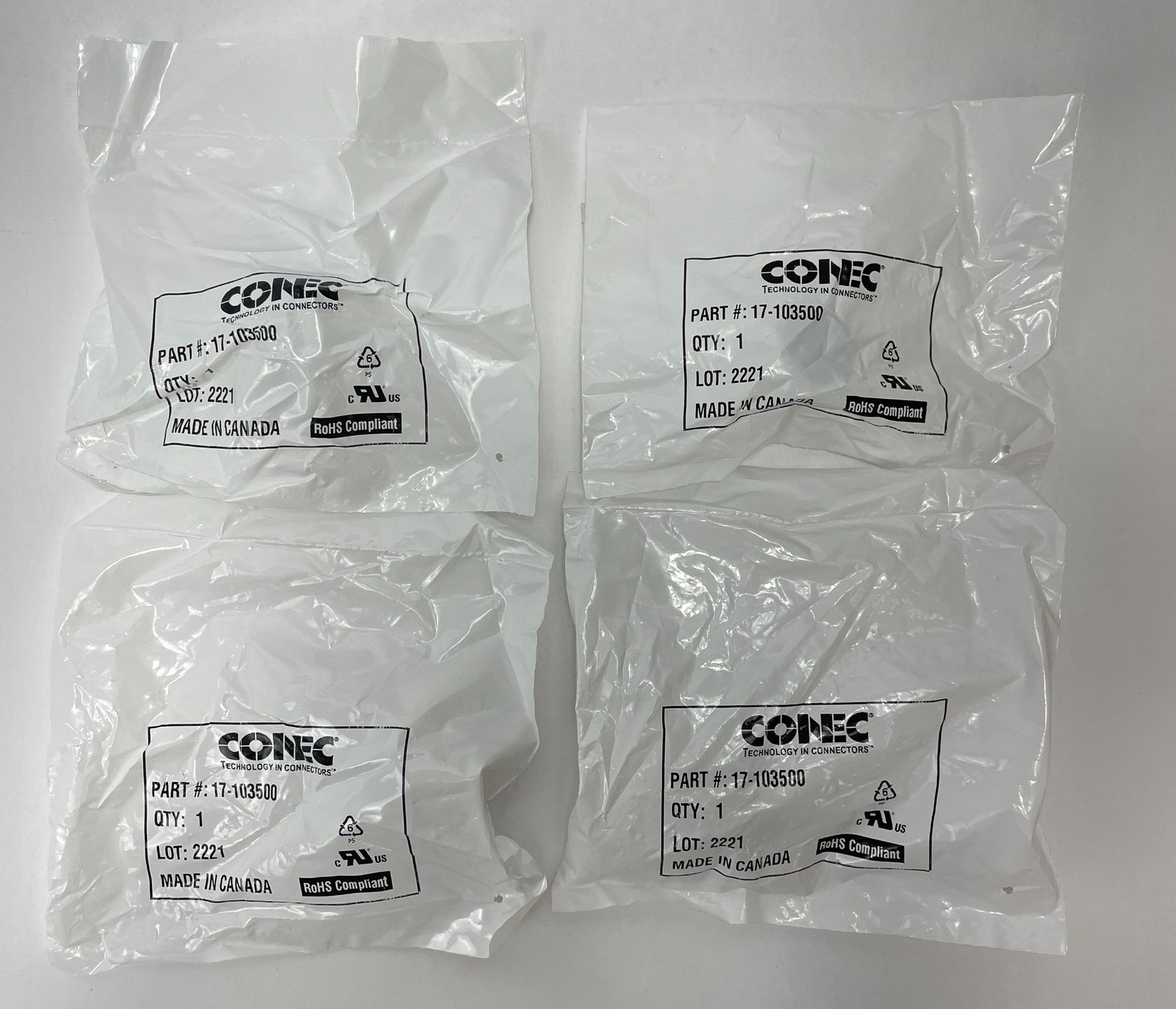 Conec Modular / Ethernet Connectors Silver 17-103500 Set of 4