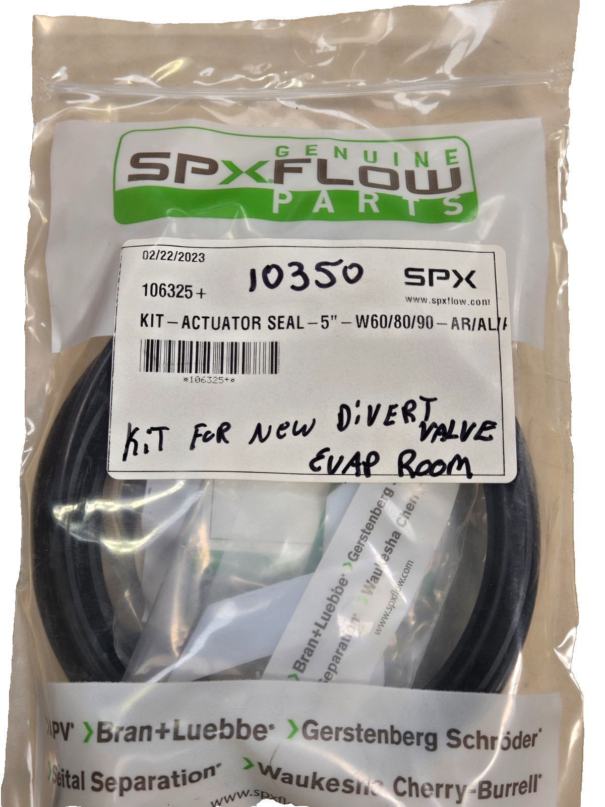 SPX FLOW KIT ACTUATOR SEAL 5″ W60 W80 W90 AR AL AA WAUKESHA 106325 NEW