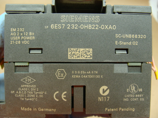 LOT OF 2 SIEMENS SIMATIC S7-200 ANALOG OUTPUT MODULES EM232 6ES7 232-0HB22-0XA0