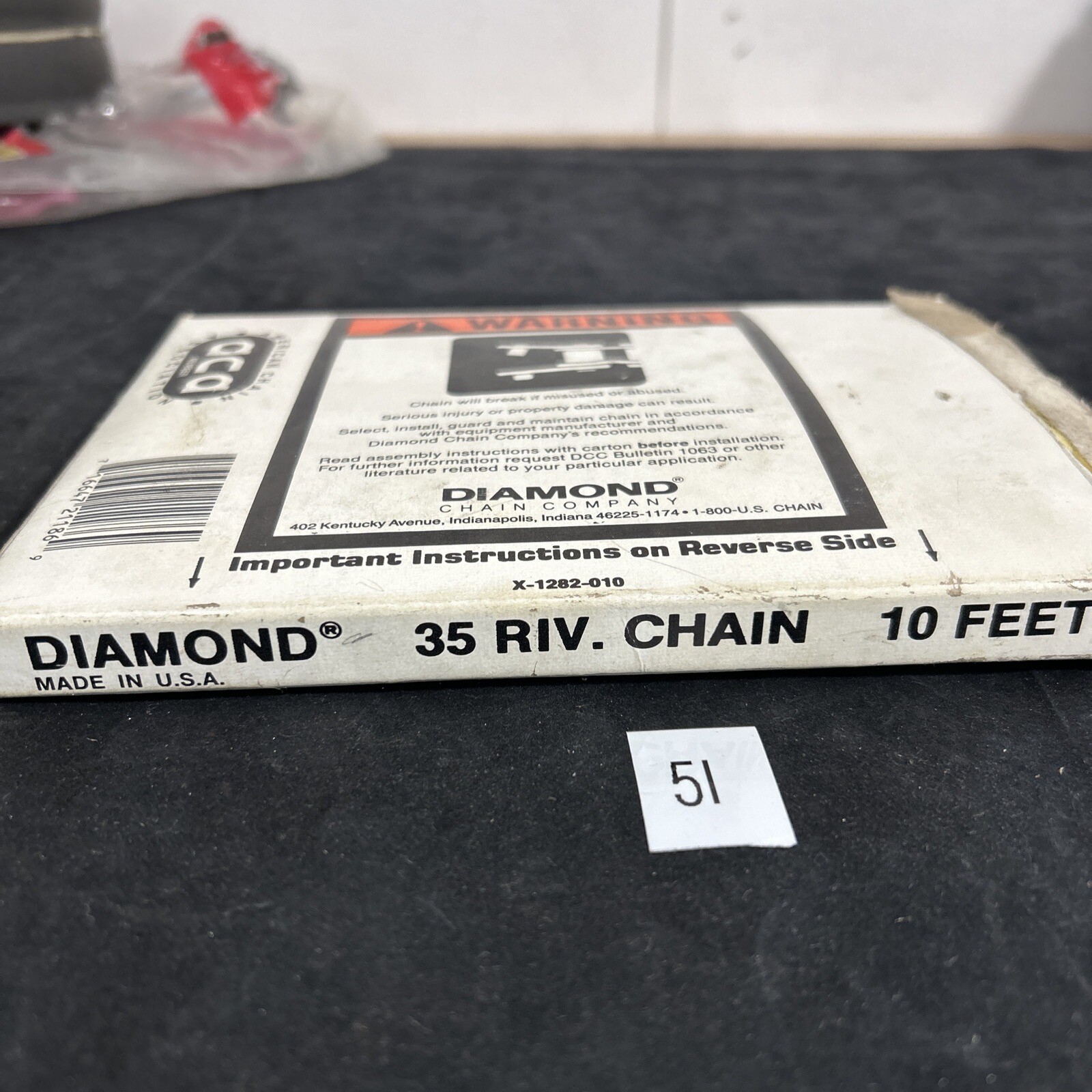 Diamond 35 SS RIV 10, 10 Feet, #35 Rivet Roller Chain XAP-1282-D-010