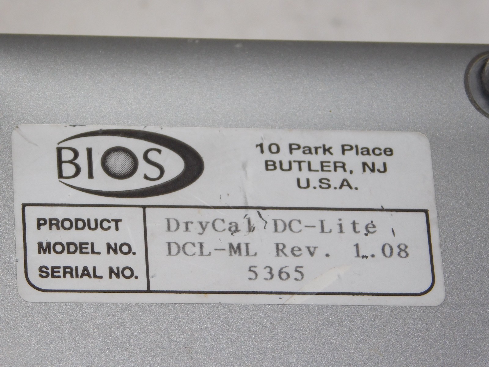 Bios Drycal DC-Lite DCL-ML REV 1.08 Primary Flow Rate Meter Test Instrument USA