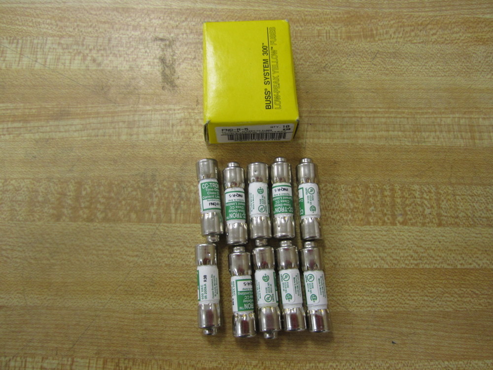 Buss FNQ-R-5 Bussmann Fuse Cross Ref 6F118 (Pack of 10)