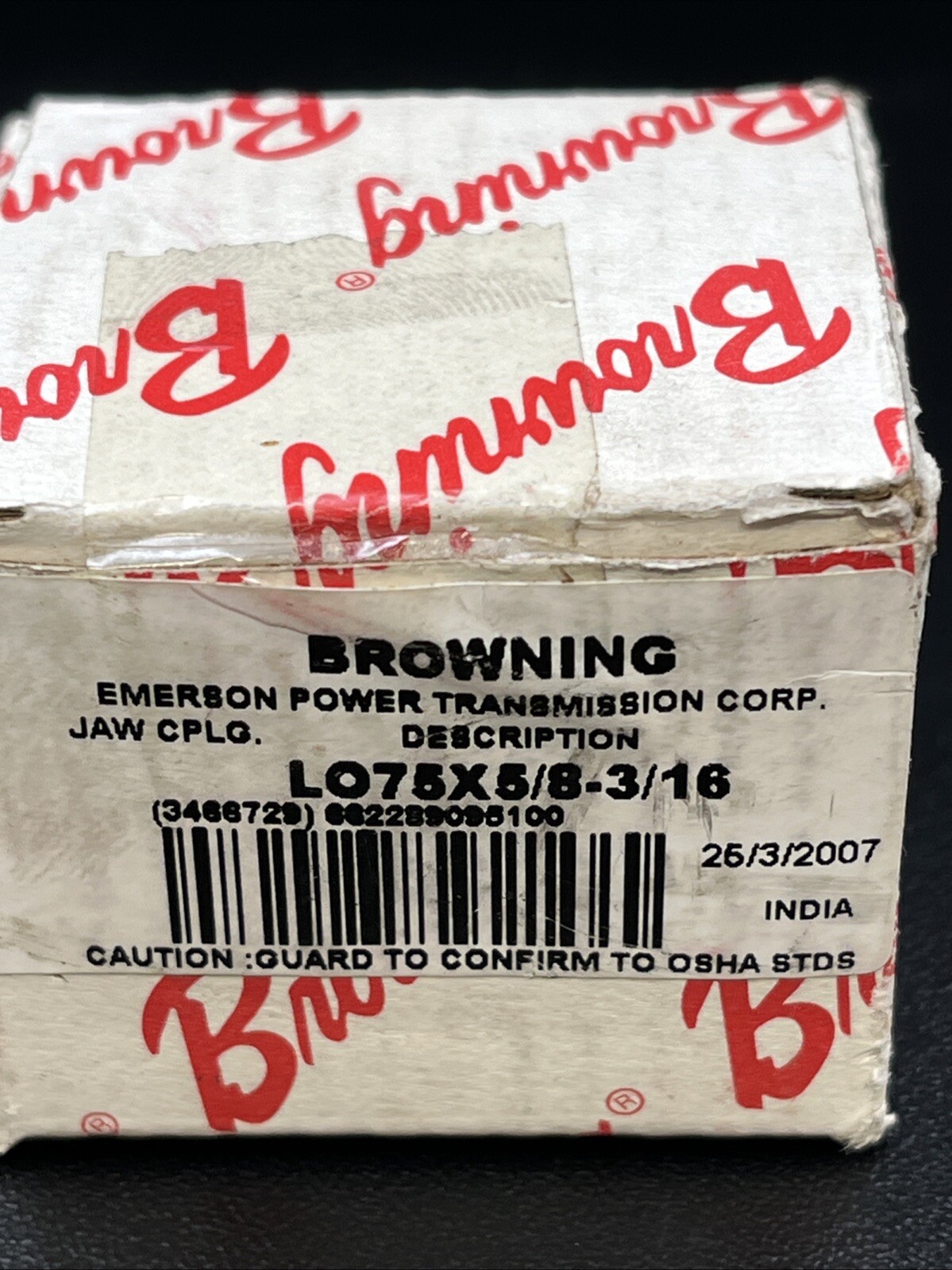 Browning Jaw Coupling # L075 (5/8 Shaft with a 3/16″ Keyway) (S)