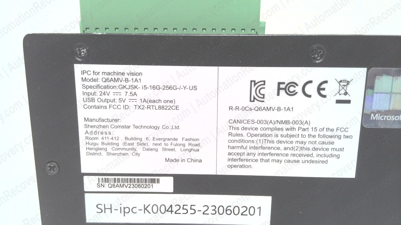 MECHMIND Q6AMV-B-1A1, MACHINE VISION INDUSTRIAL PERSONAL COMPUTER, NEW* #347579