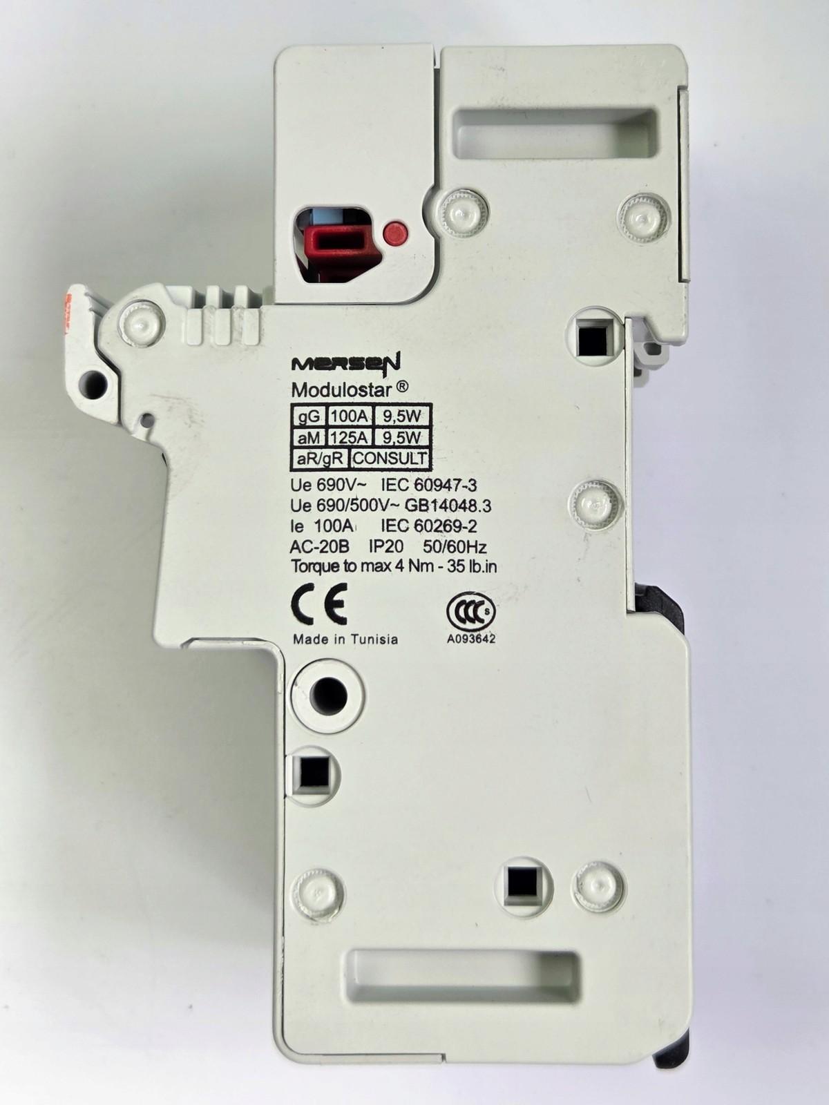 Mersen CMS222M Ferraz Shawmut Fuse Holder 22×58 2P 2-Pole 100A Modulostar