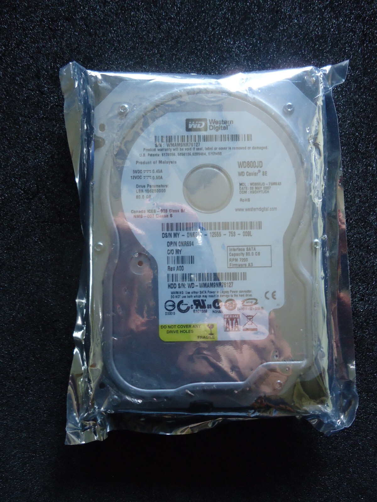 New WD Western Digital WD800JD-75MSA3 Internal Hard Drive. (B2)
