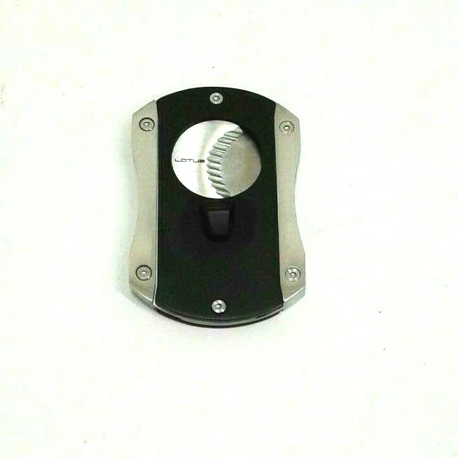 Lotus Black Matte and Brushed Chrome Deception Cigar Cutter CUT401-BLACK