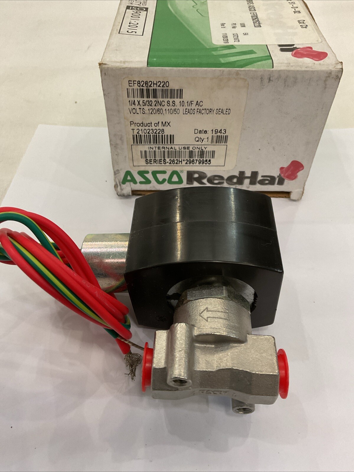 ASCO RedHat Brass Solenoid Valve EF8262H220 120V 1/4” FNPT