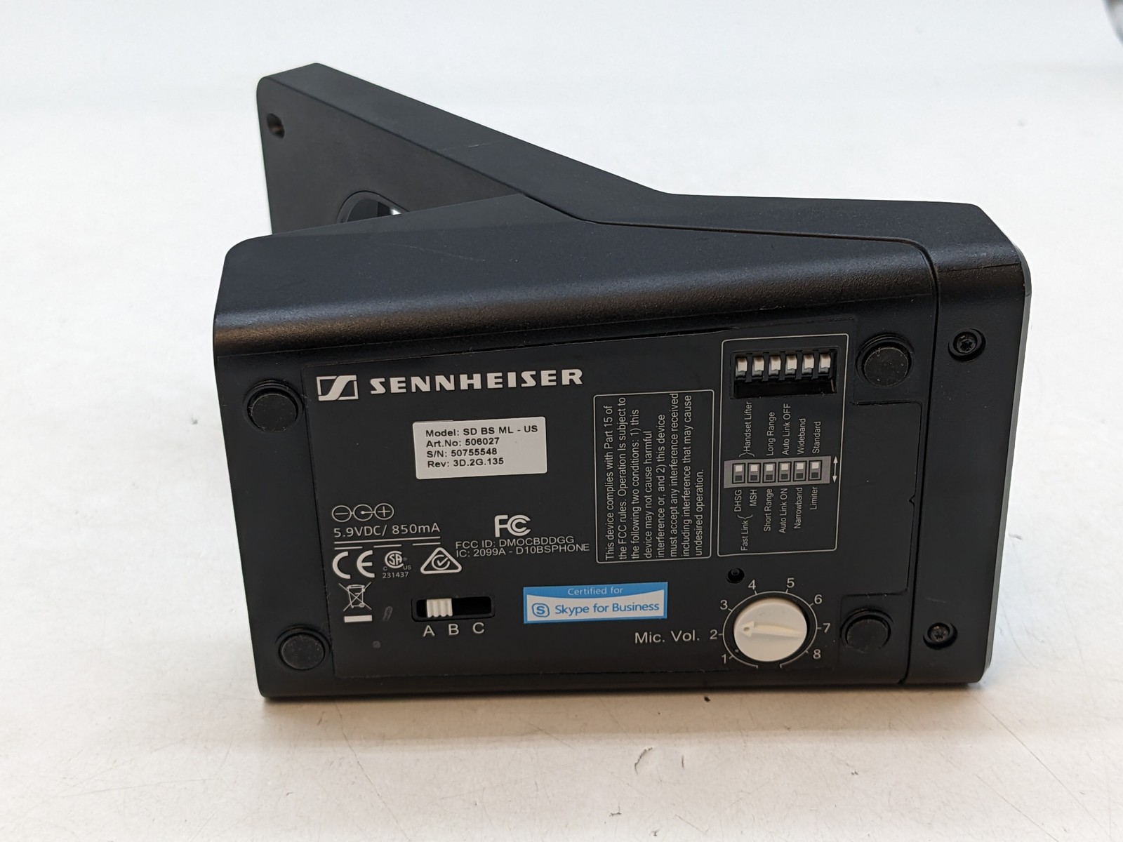 SENNHEISER 506027 Wireless Headset Dock (MN: SD BS ML) – W/ AC – Free Shipping