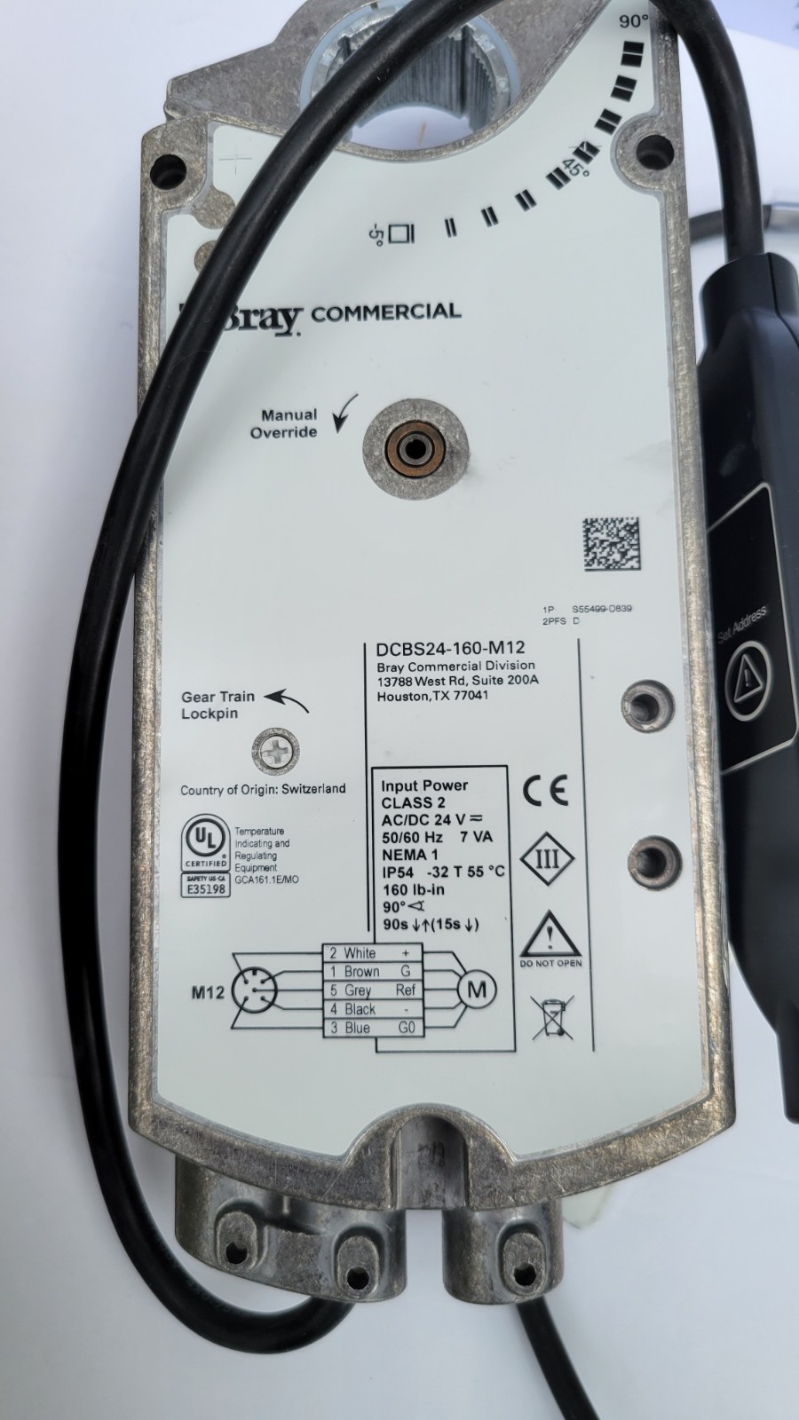 Bray DCBS24-160-M12 24V SPRING RETURN ACTUATOR NEW Actuator