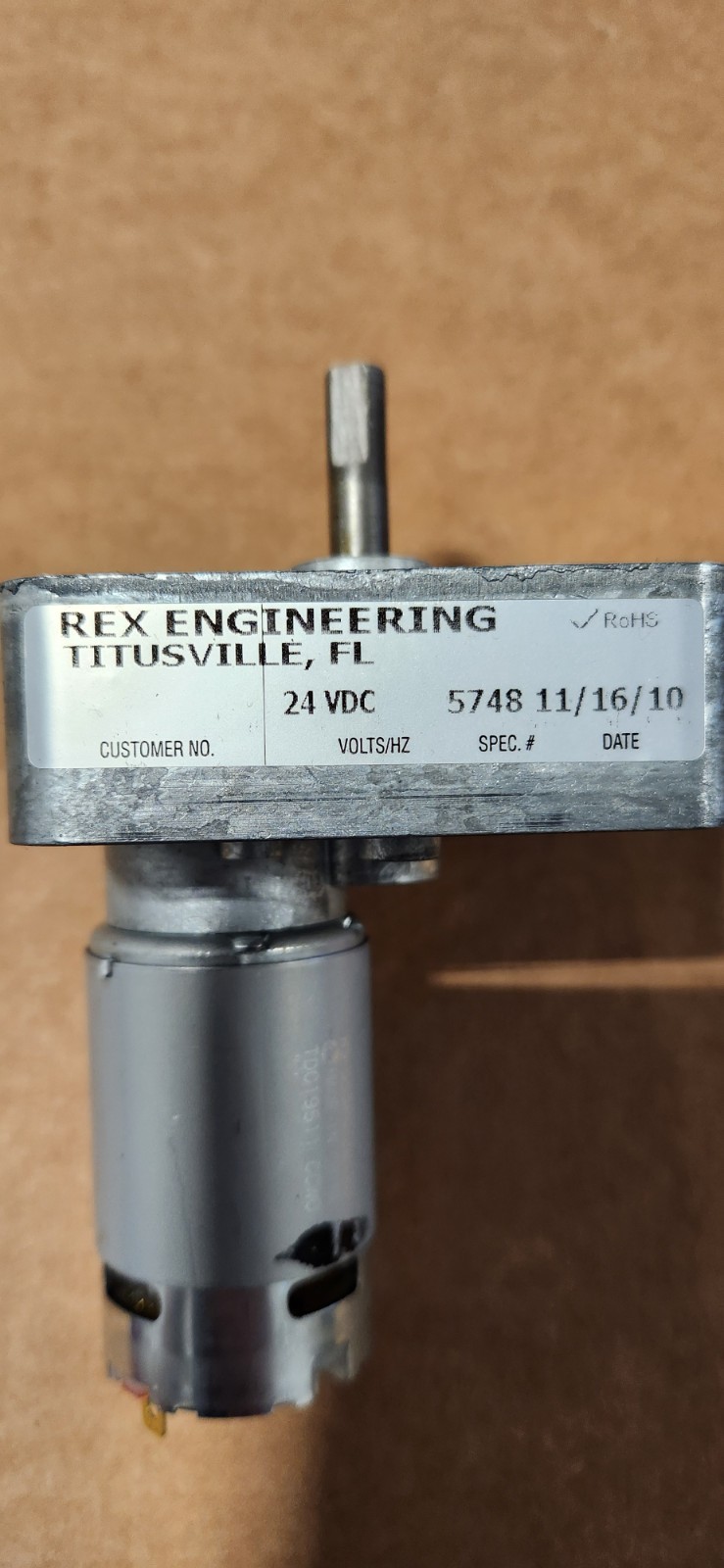 Rex Engineering Spec# 5748, Gearcase 13102