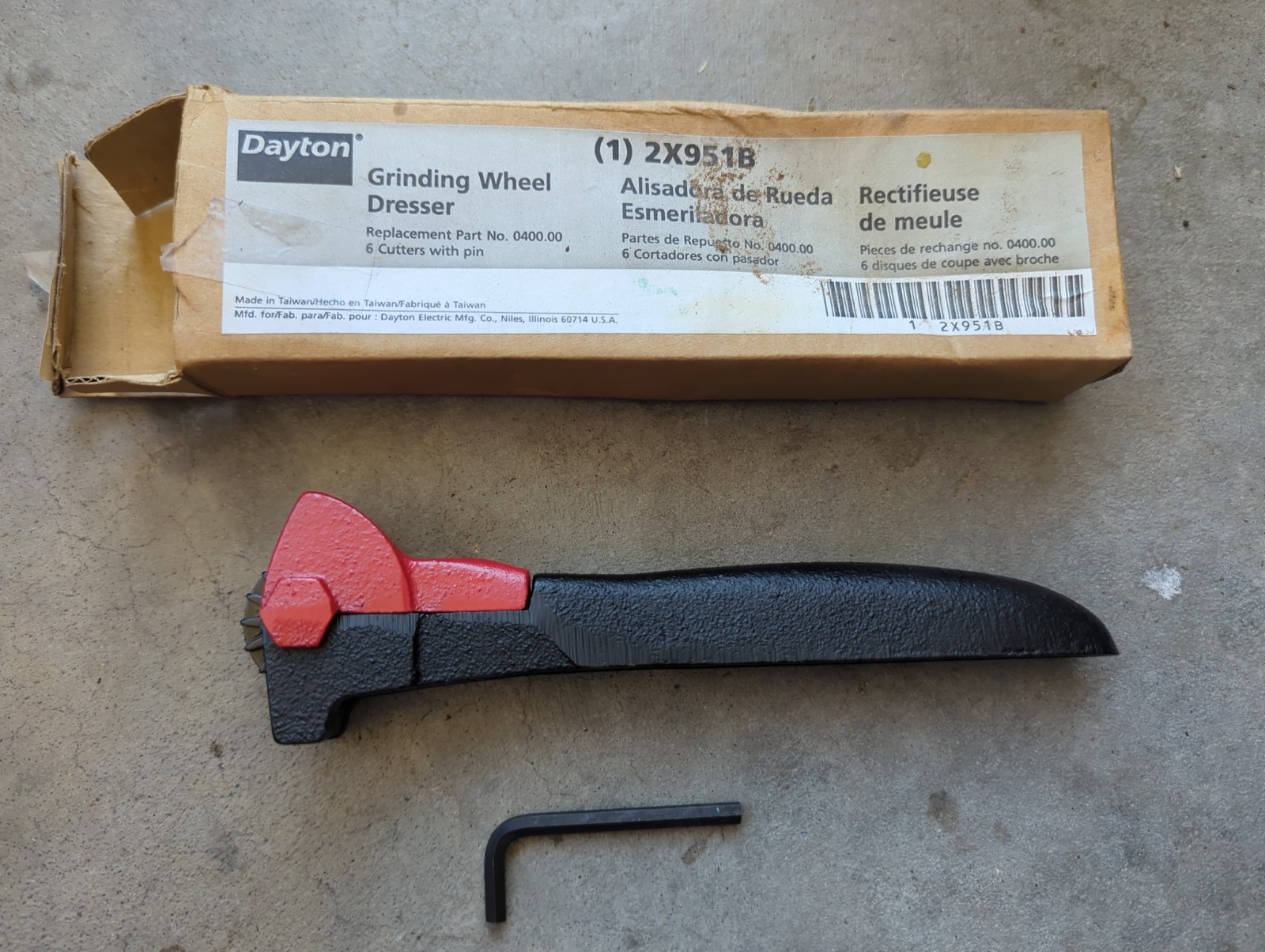Dayton 2X951B Grinding Wheel Dresser 0400.00 6 Cutter W Pin Tool