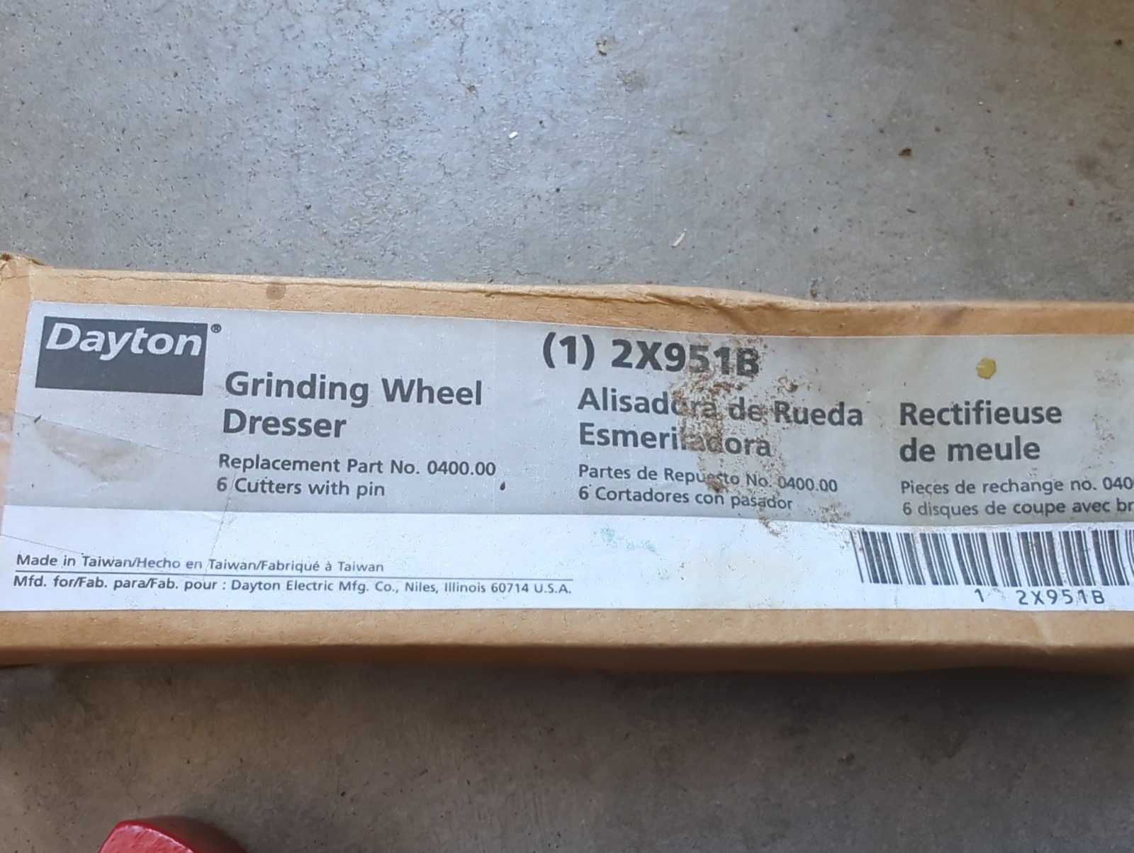Dayton 2X951B Grinding Wheel Dresser 0400.00 6 Cutter W Pin Tool