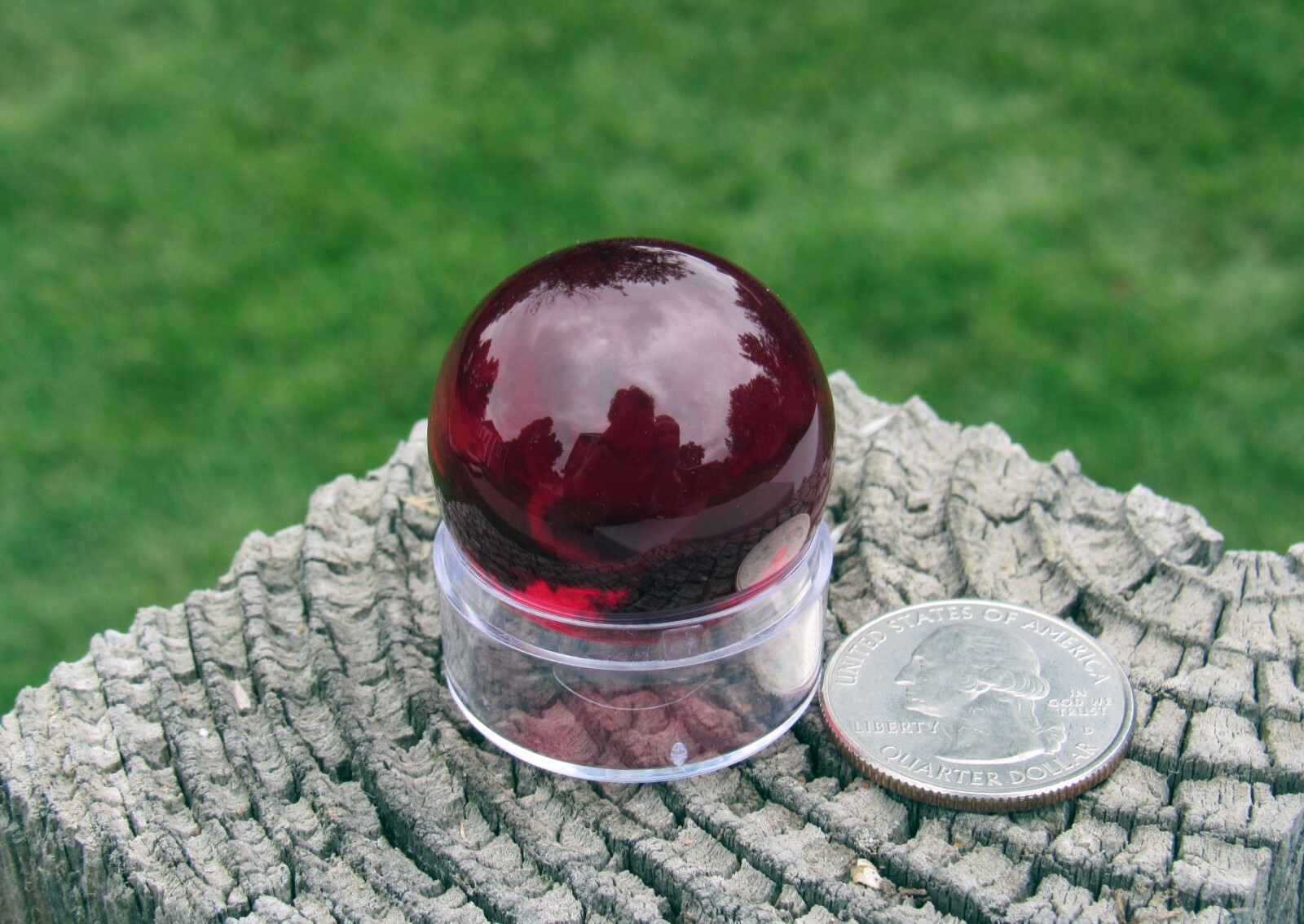 Ruby Ball 30mm Sphere, Corundum, Anxiety Relief, Everyday Carry, Gift