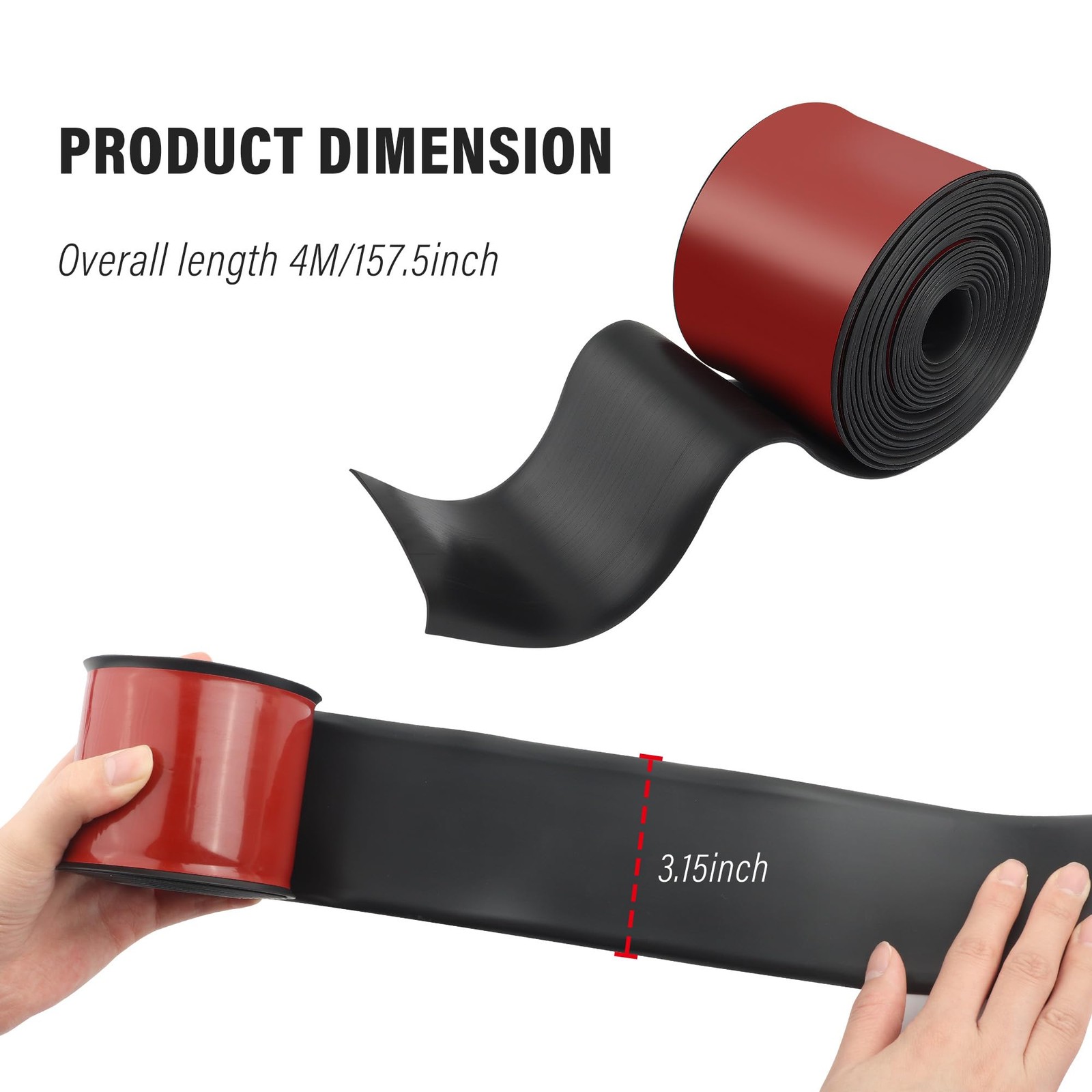 13Ft*3.15In Bumper Guard for Cars Crashworthy,Upgrade Thicken Rubber Side