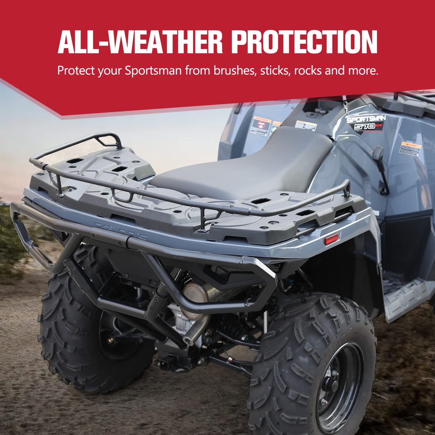 A & UTV PRO Front & Rear Bumper Guard Set for Polaris Sportsman 450/570 2021-…