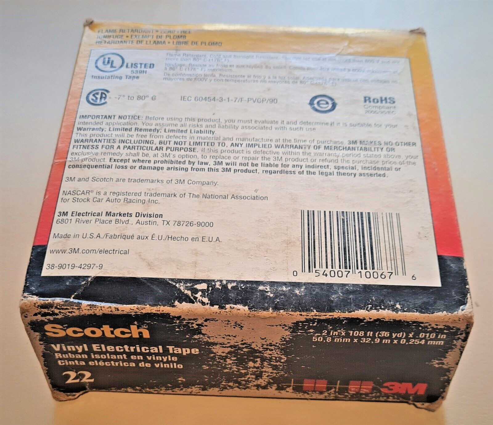 3M Scotch 22 Heavy Duty Vinyl Electrical Tape – Black 50.8 mm*32.9 m*0.254 mm