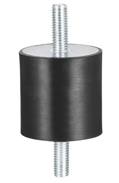 2 Pc Rubber Mounts 30mmX30mm M6X18mm 2.5 Inch From Top To Bottom. Rubber 1 1/4
