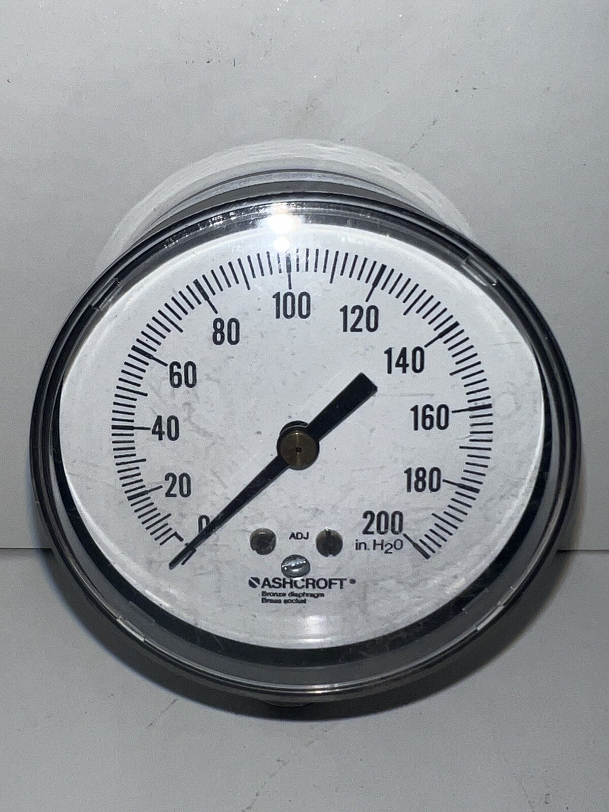 ASHCROFT 2.5″ 0-200IN H2O 1/4″ PRESSURE GAUGE (A1B)