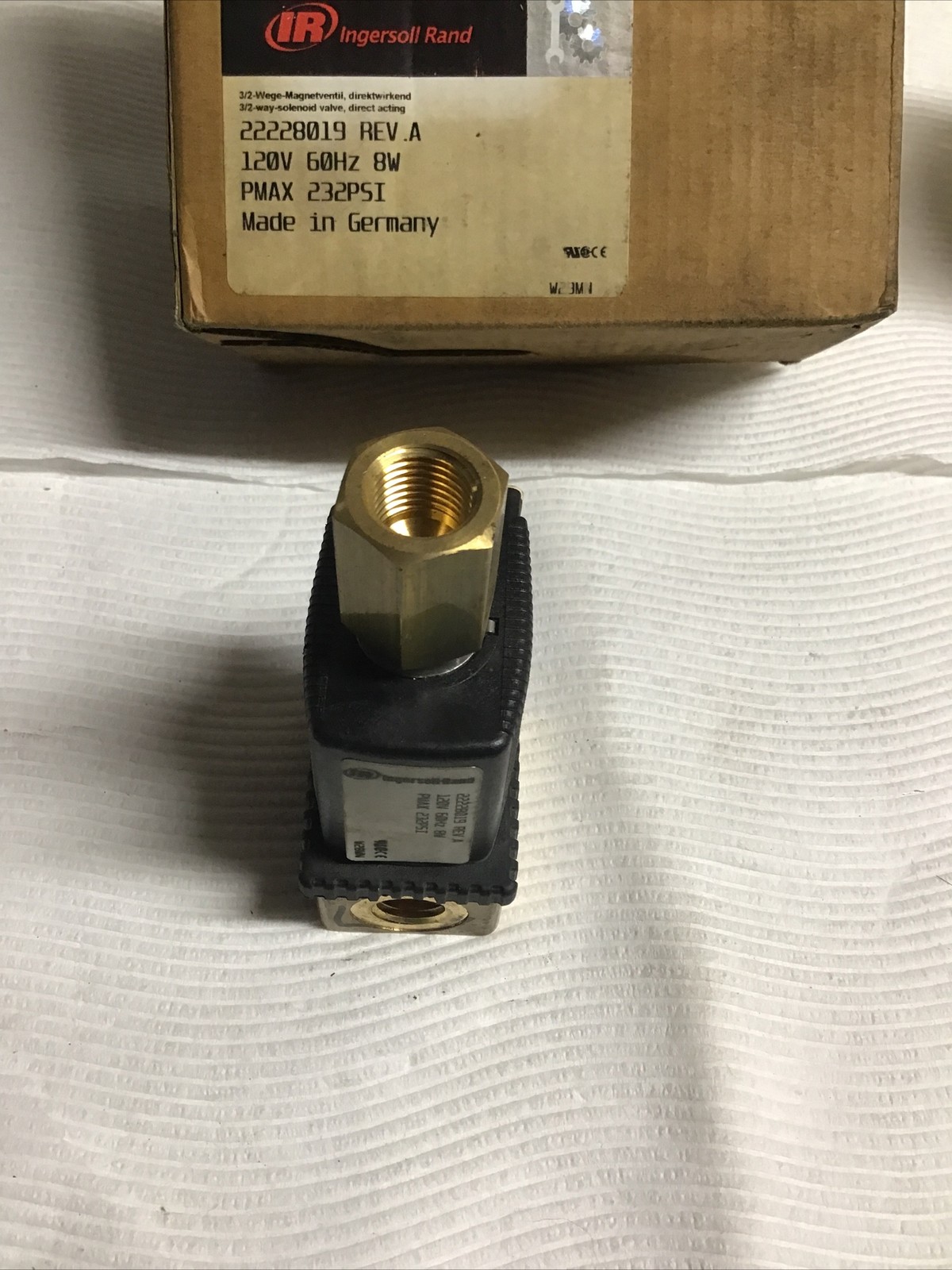 Atlas/Ingersoll Rand air compressor 22228019 loading solenoid valve NOS