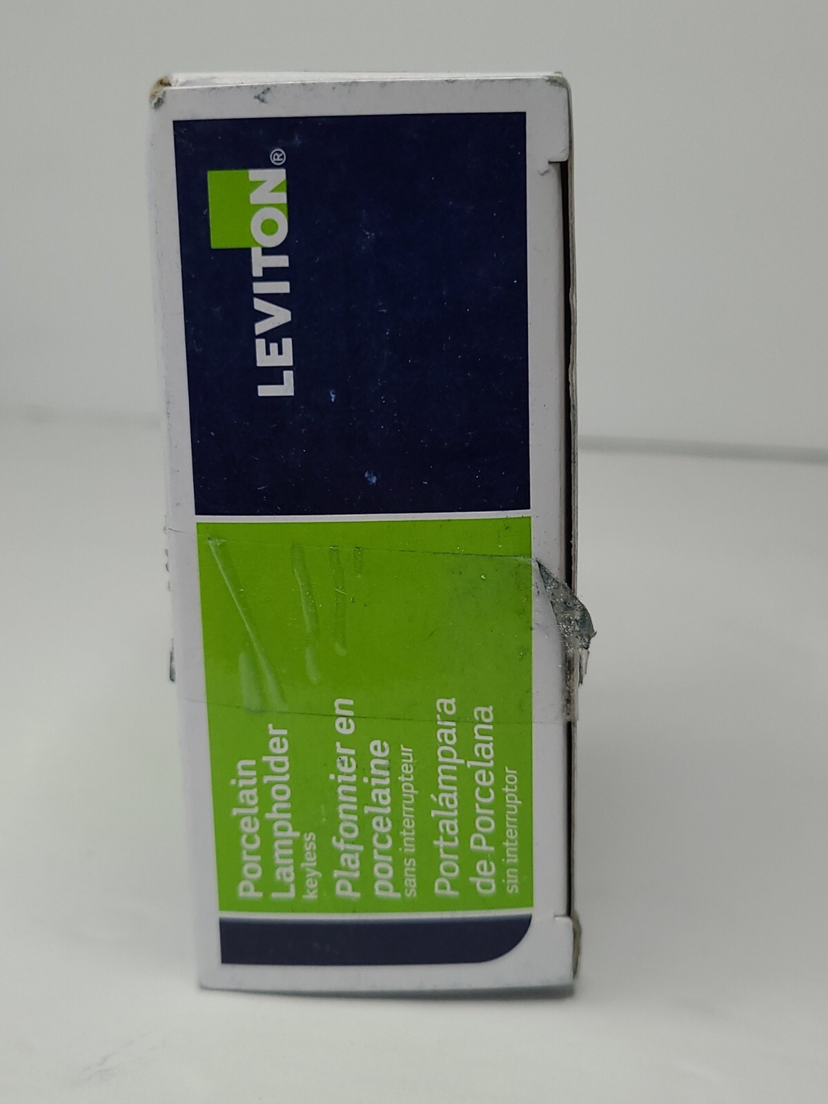 Leviton 9874 Medium Base One-Piece Glazed Porcelain Outlet Box Mount New