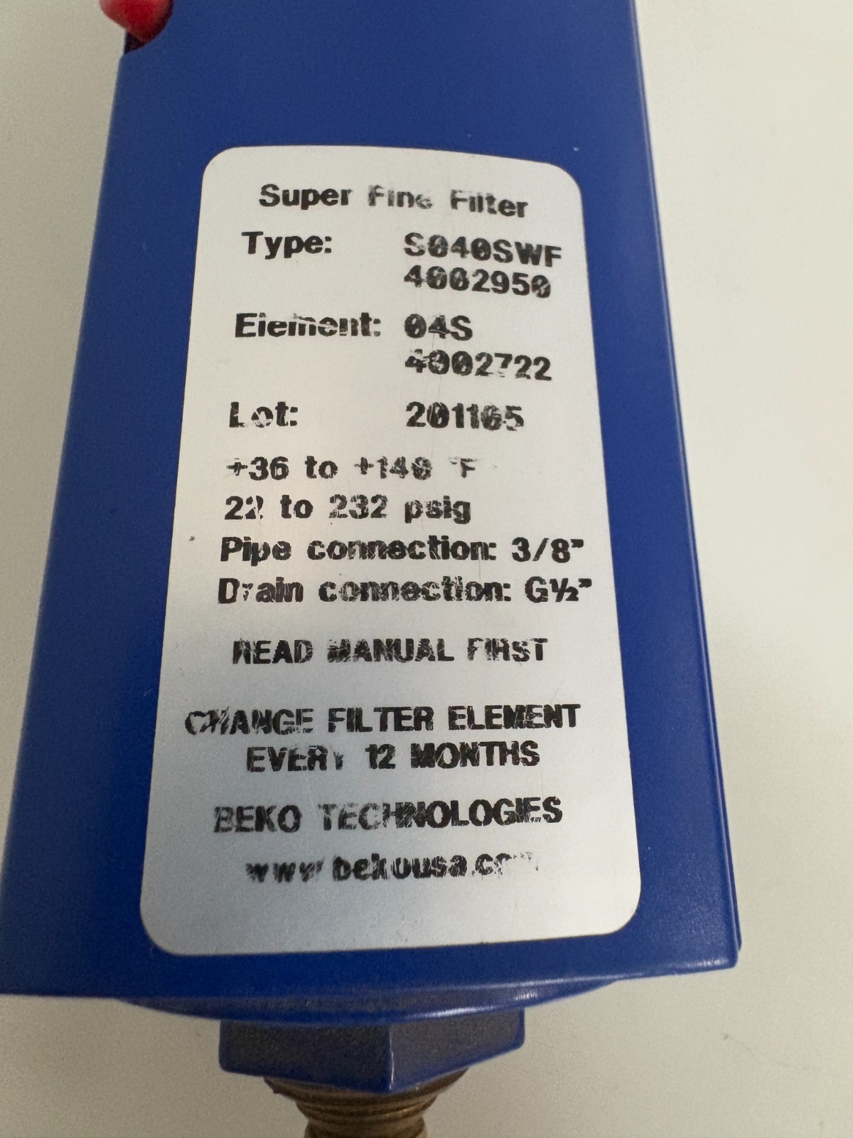 BEKO CLEARPOINT FILTER S040SWF