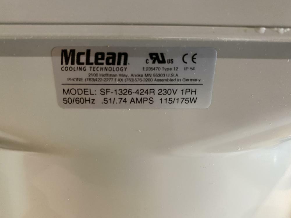 MCLEAN / HOFFMAN COOLING FAN # SF-1326-424R 230VAC 1PH. 175WATTS IP54 NEW!