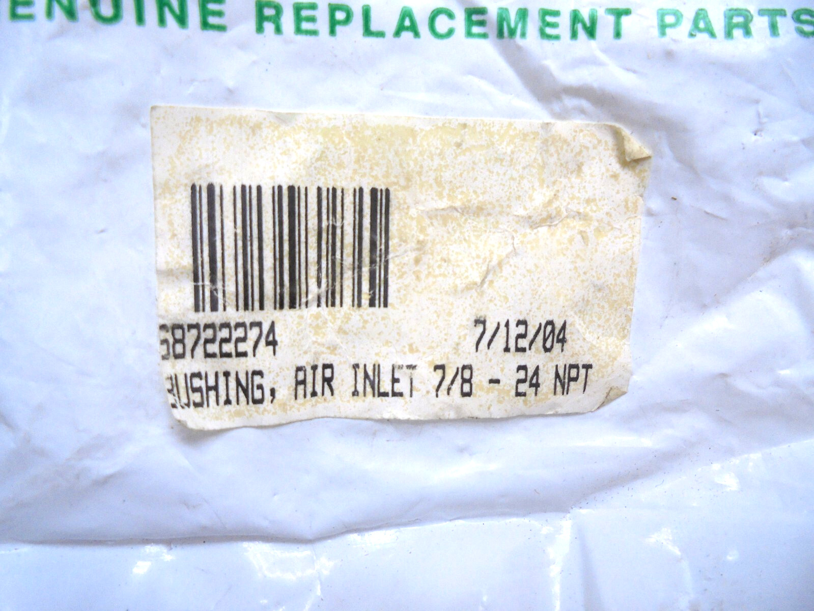 Sullair 72274 Air Inlet Bushing 7/8-24 UNF Female x 3/4-14 NPSC
