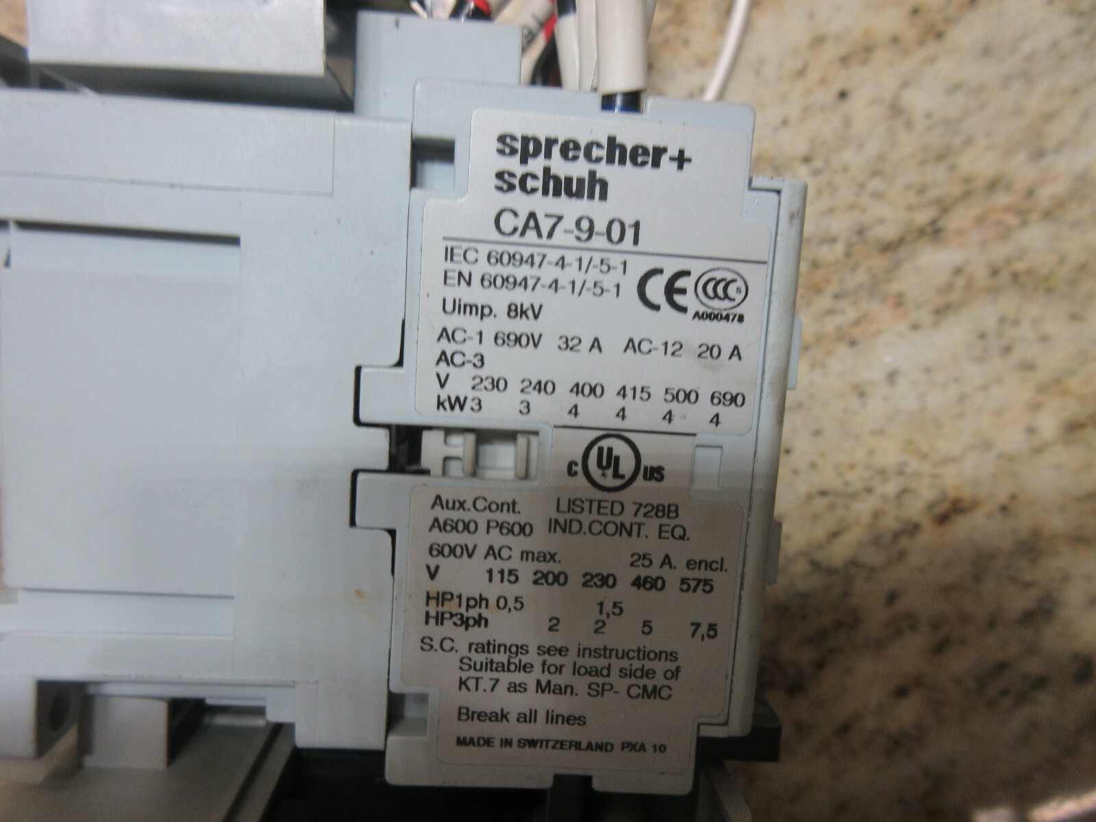 SPRECHER+ SCHUH MOTOR STARTER CEP7 6M-0L CA7-9-01 CONTACTOR TOYODA FA450 CNC