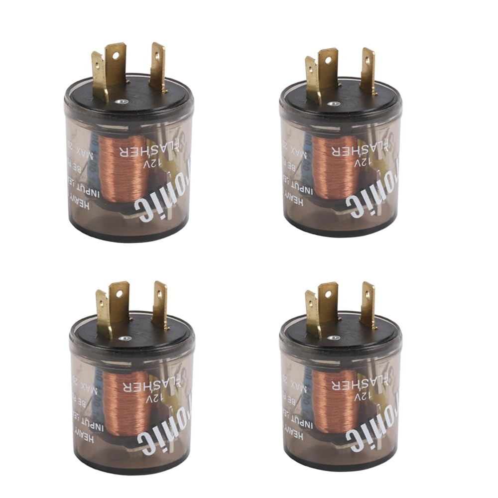 4 pcs 12V 3 Pin Electronic LED Flasher Relay Round Heavy Duty Electronic Turn…