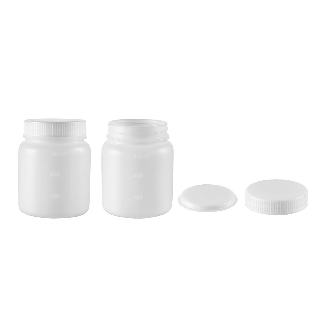 Plastic Lab Reagent Bottle 300ml/10oz Sample Sealing Storage Container 2pcs