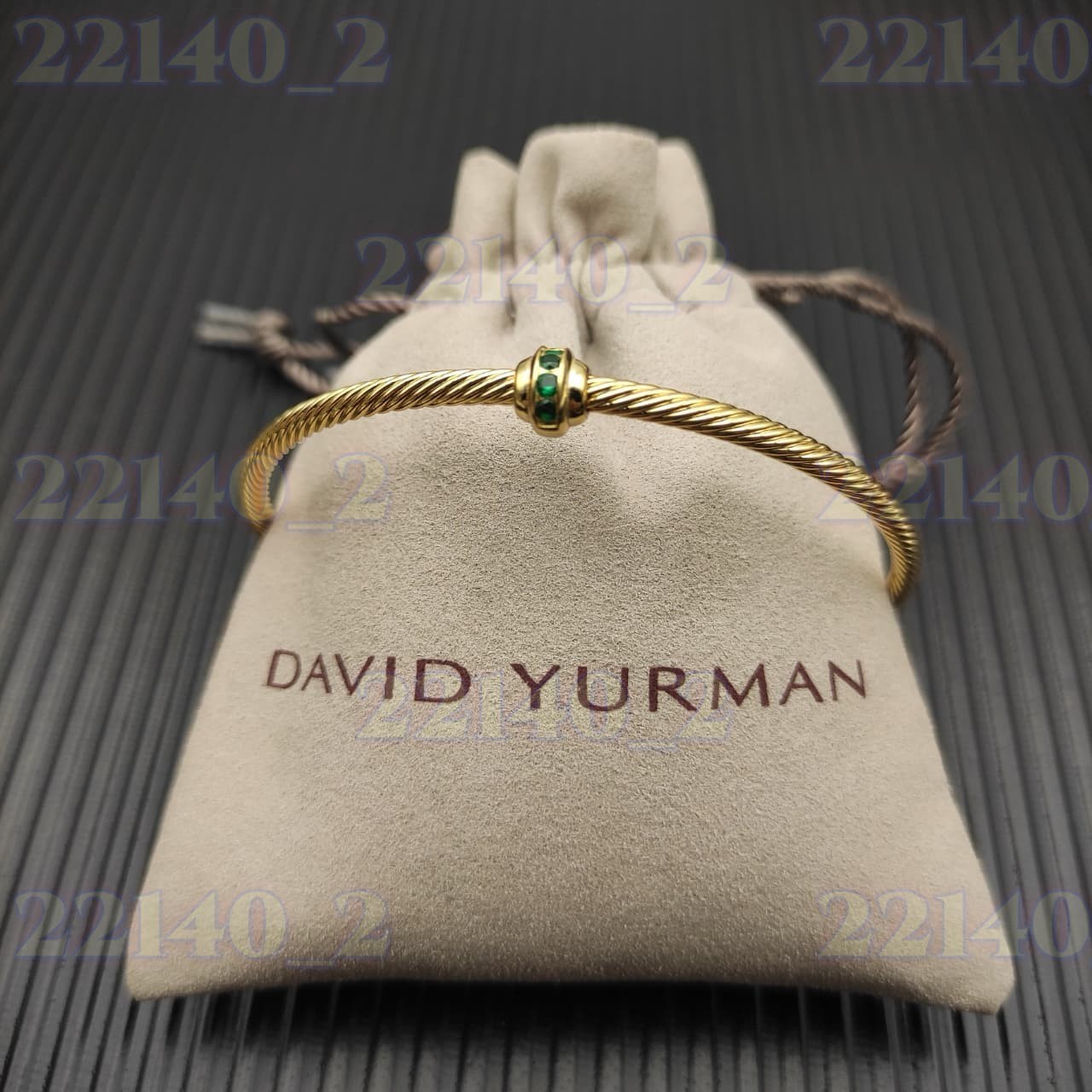 NewDavidYurman18K.GOLD Single Station Emerald Bracelet 7.5inch