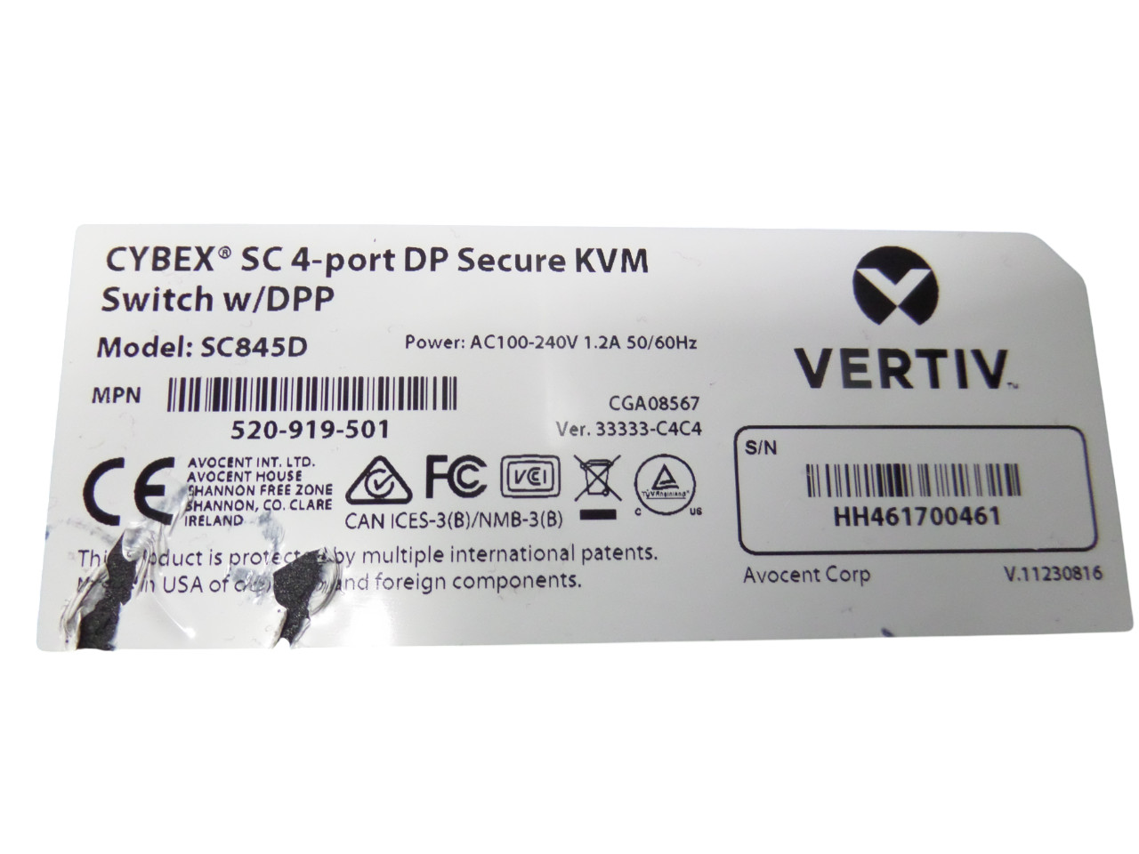 Vertiv Cybex SC845D Secure KVM 4-Port DisplayPort – Free Shipping