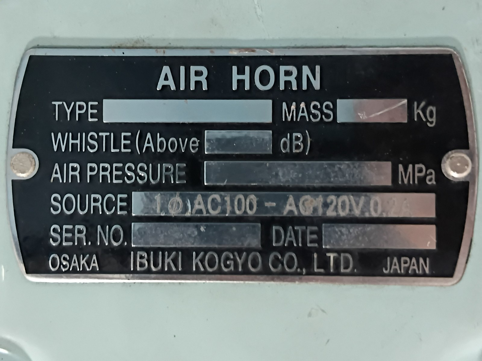 Ibuki Kogyo A200ESH Solenoid Valve Coil For Air Horn AC100-AC120V 0.2A
