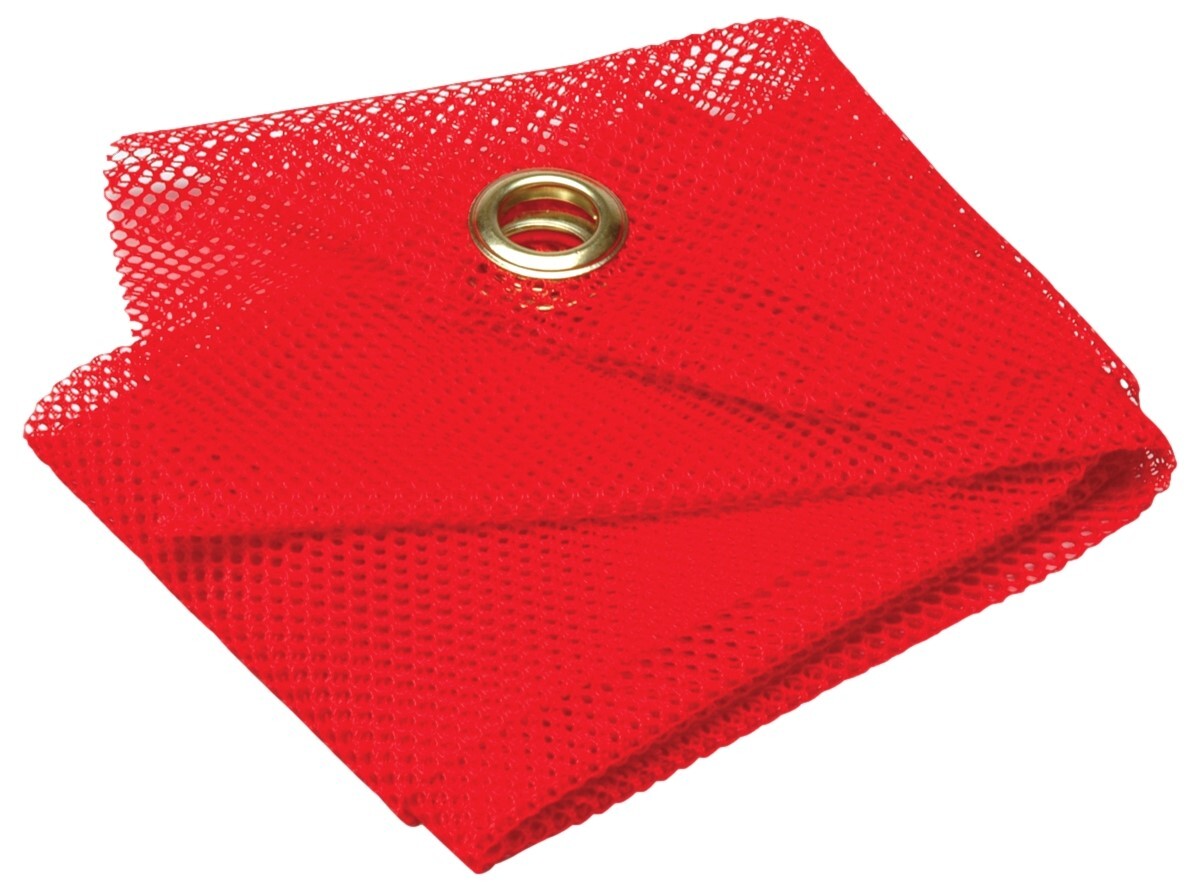 2 Lot RoadPro 2424G Safety Warning Mesh Flag with Grommets 24″x 24″ – Red