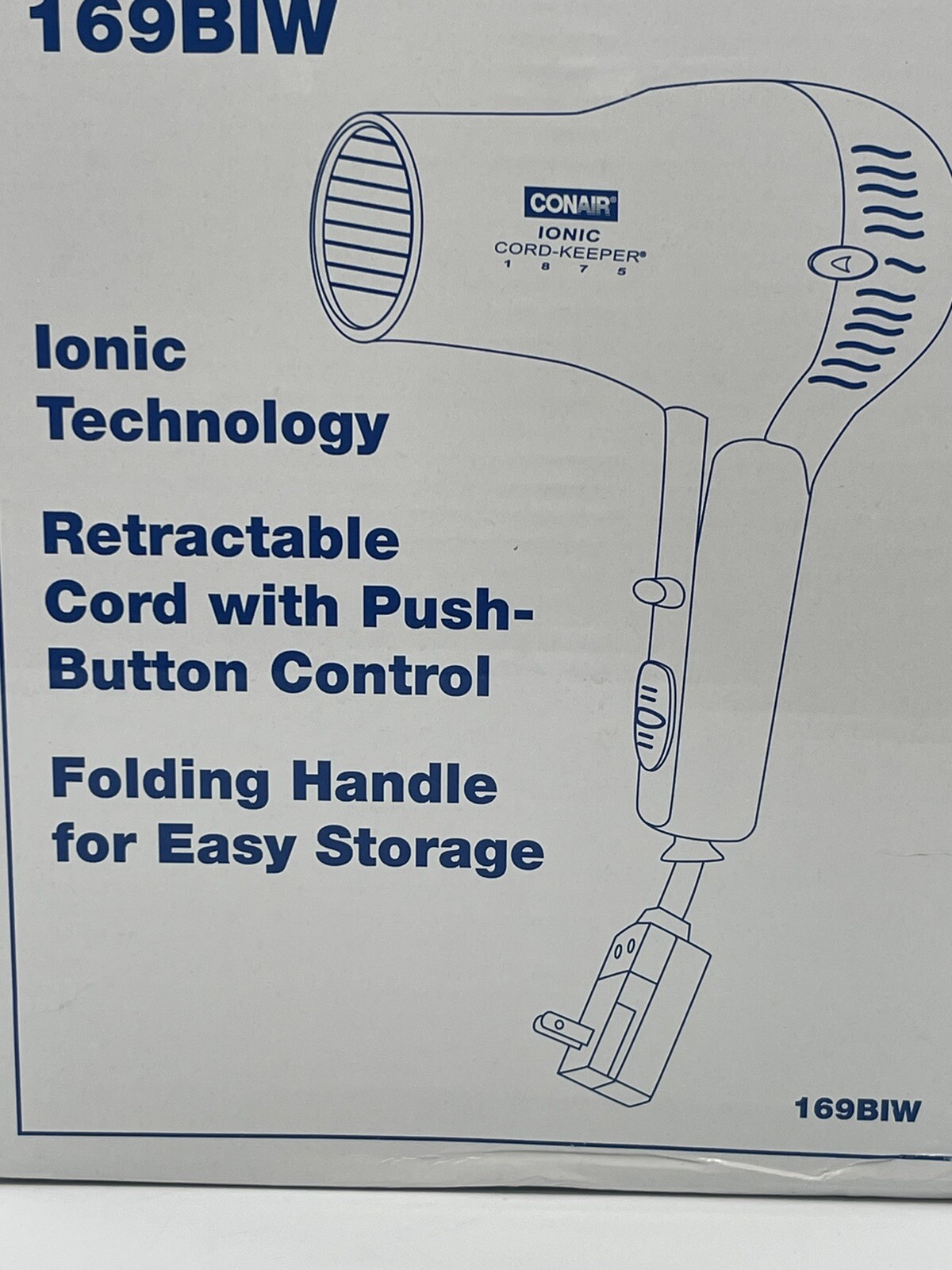 Lot of 2 CONAIR Folding Hairdryer, Handheld, Black, 1875 Watts, Ion 169BIW