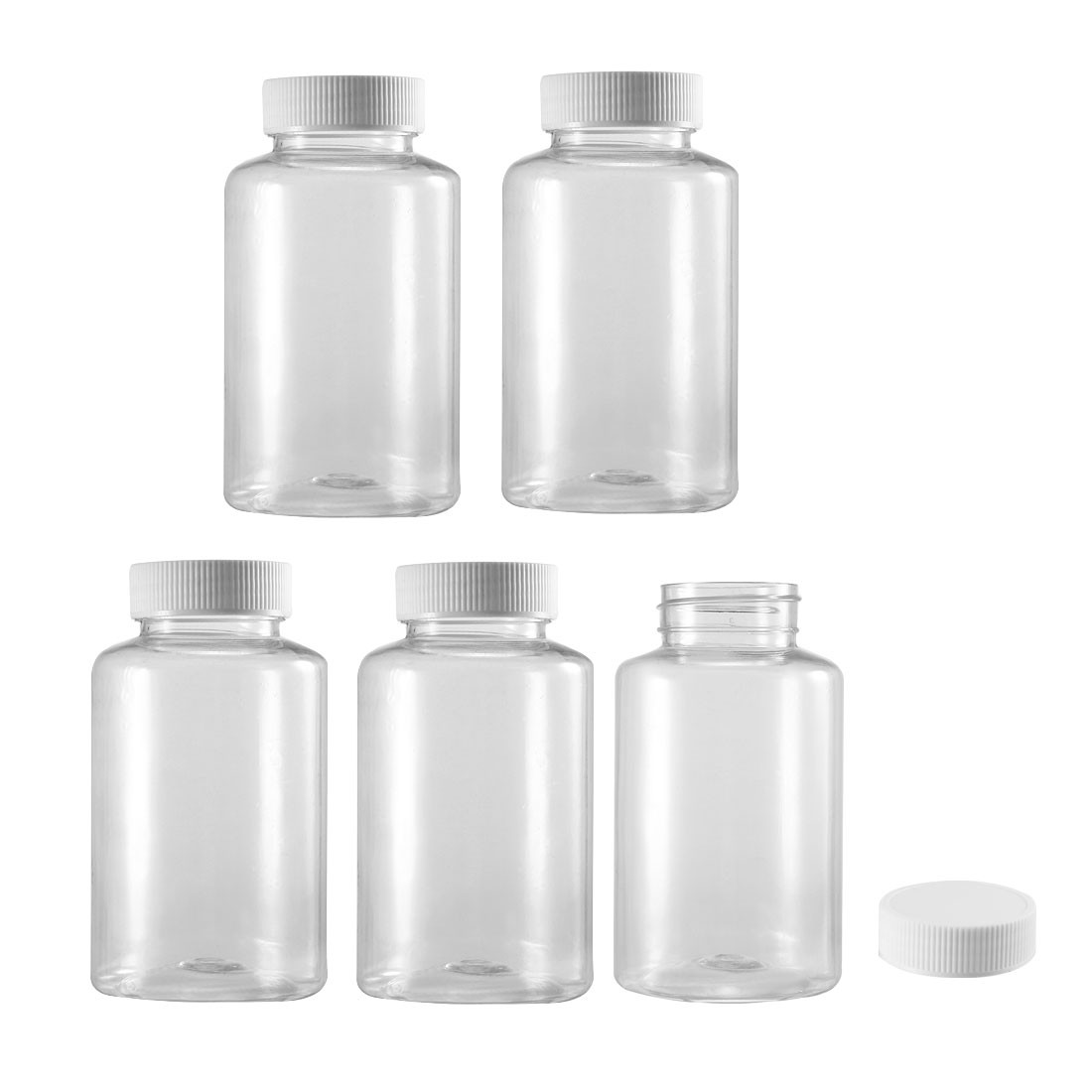 Plastic Lab Chemical Reagent Bottle 300ml Sample Sealing Liquid Container 5X